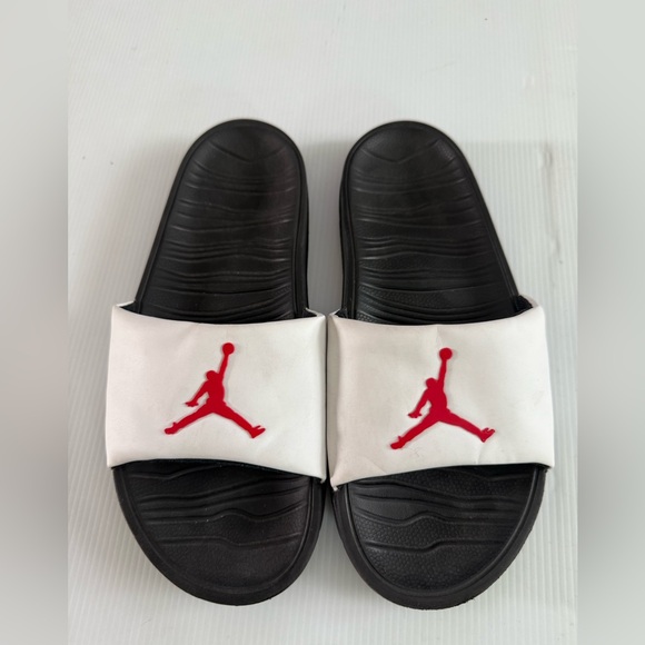Men Nike Jordan Break Slide Sandal Black/University Red White Size 9 AR6374-016 - Picture 1 of 6